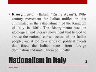 The Risorgimento: A Century of Nationalist Uprisings and Ideological Shifts Leading to Italian Unification